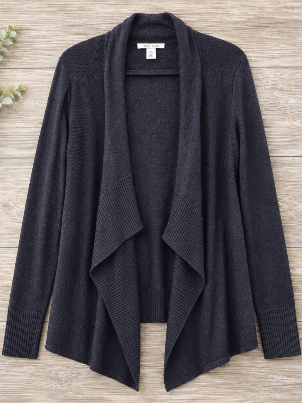 White House Black Market Black Heavyweight Waterfall Cardigan Size XL